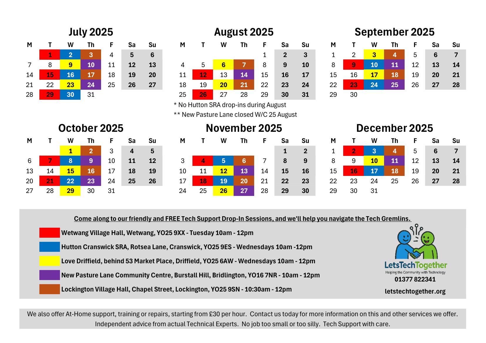 LetsTechTogether Drop-in Calendar